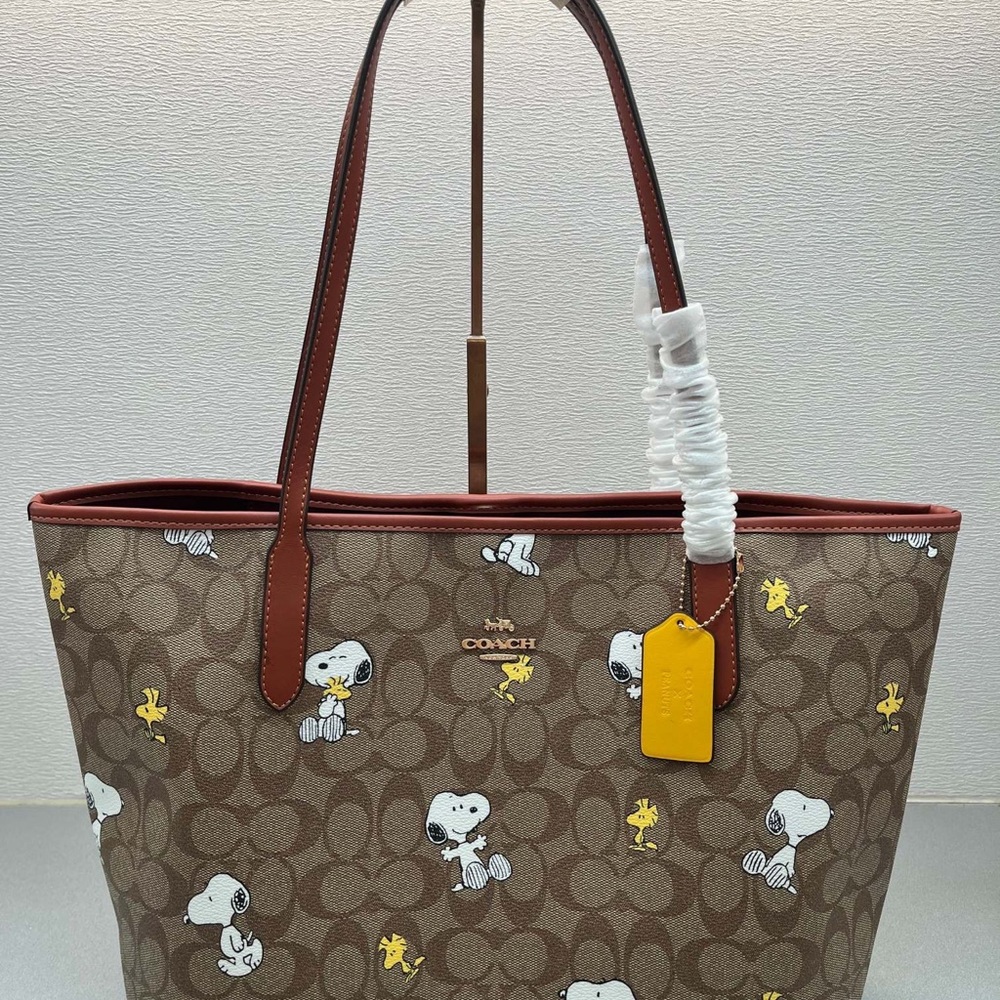 Coach Brown Snoopy Tote Bag